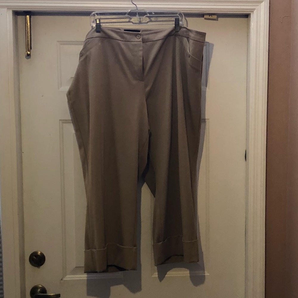 Lane Bryant Khaki Cuffed Crop Pant